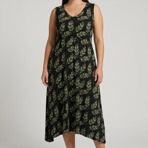 Black Tropical Knit Dress XL